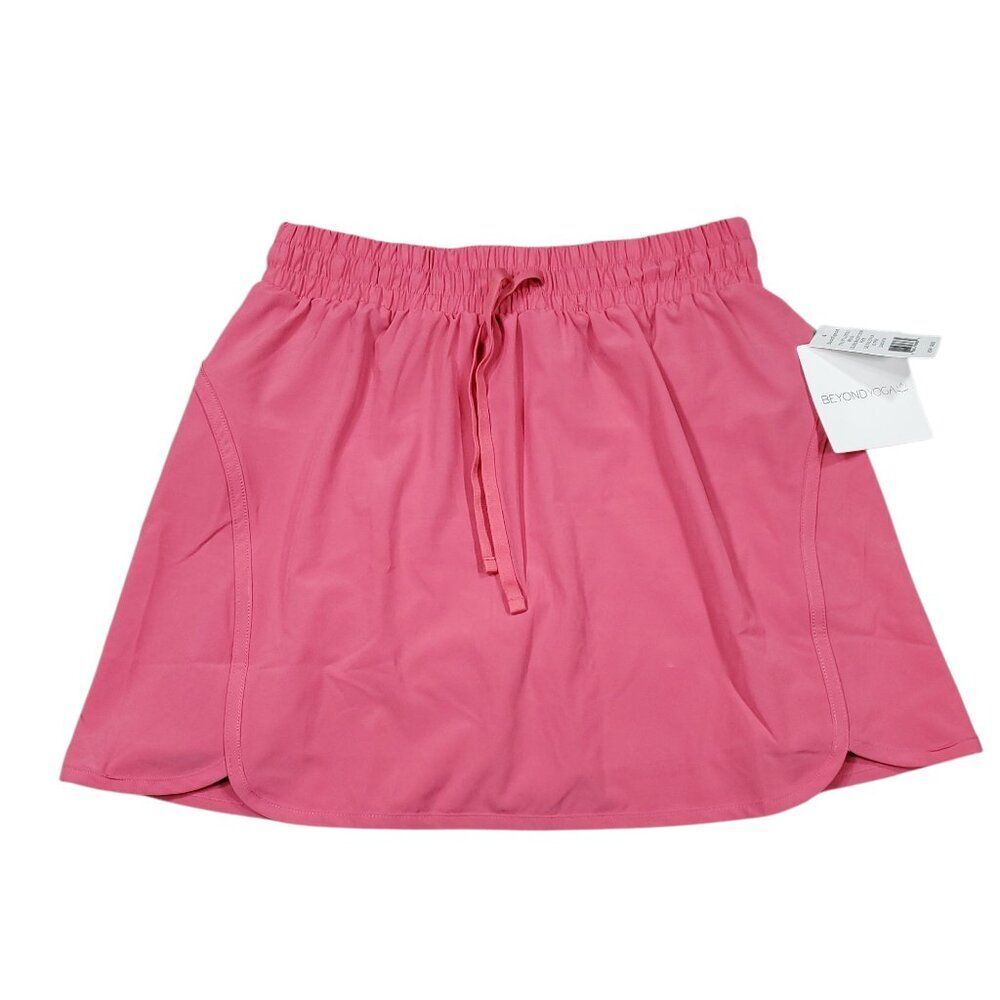 Beyond Yoga Stretch Woven In Stride Lined Skirt Skort Pockets Pink Size XS